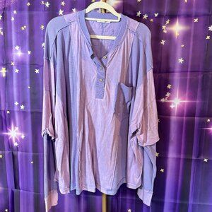 Oli & Hali Lavender Buttoned Long Sleeve Tee